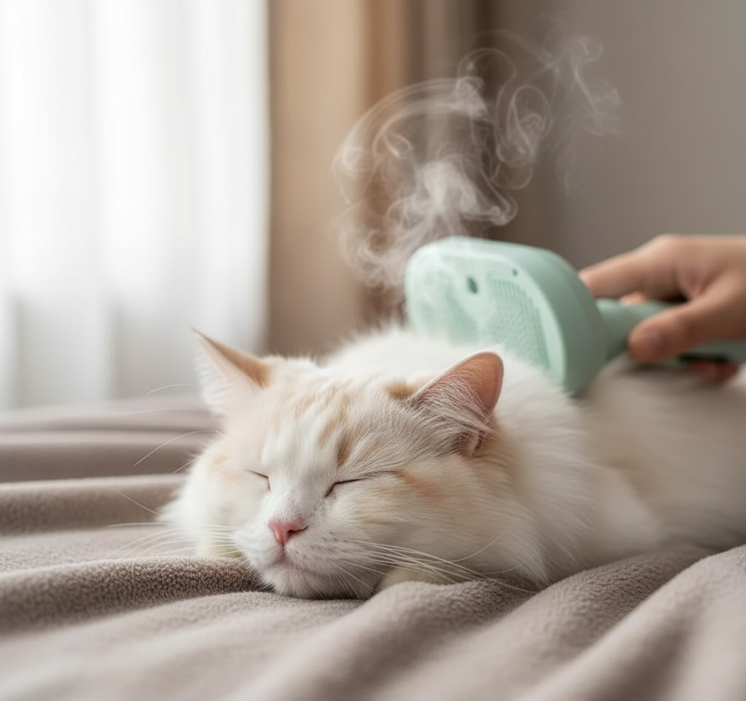 Entspannte Katze mit geschlossenen Augen